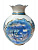 Ваза Пейзаж Домик голубая (б)